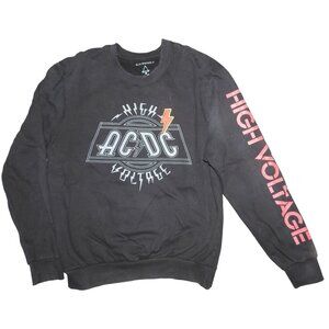 AC/DC High Voltage by Elevenparis Black Crew Neck Pullover Sweatshirt Medium